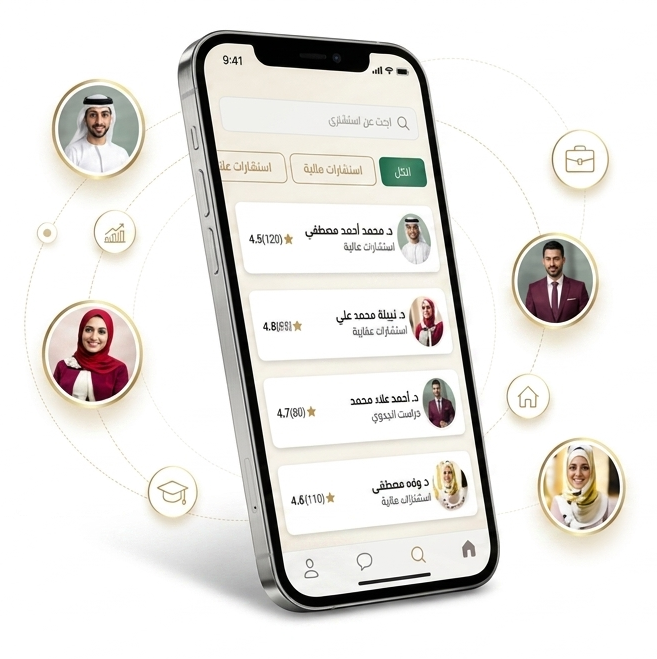 الشاشة الرئيسية لتطبيق رواء